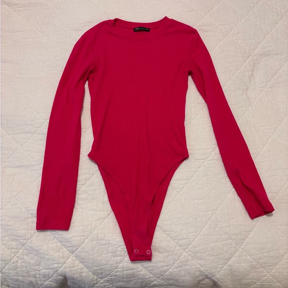 Bright pink Zara body suit